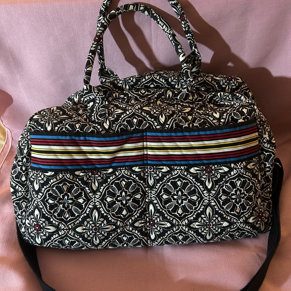 Vera Bradley Black and White Patterned grand weekender bag